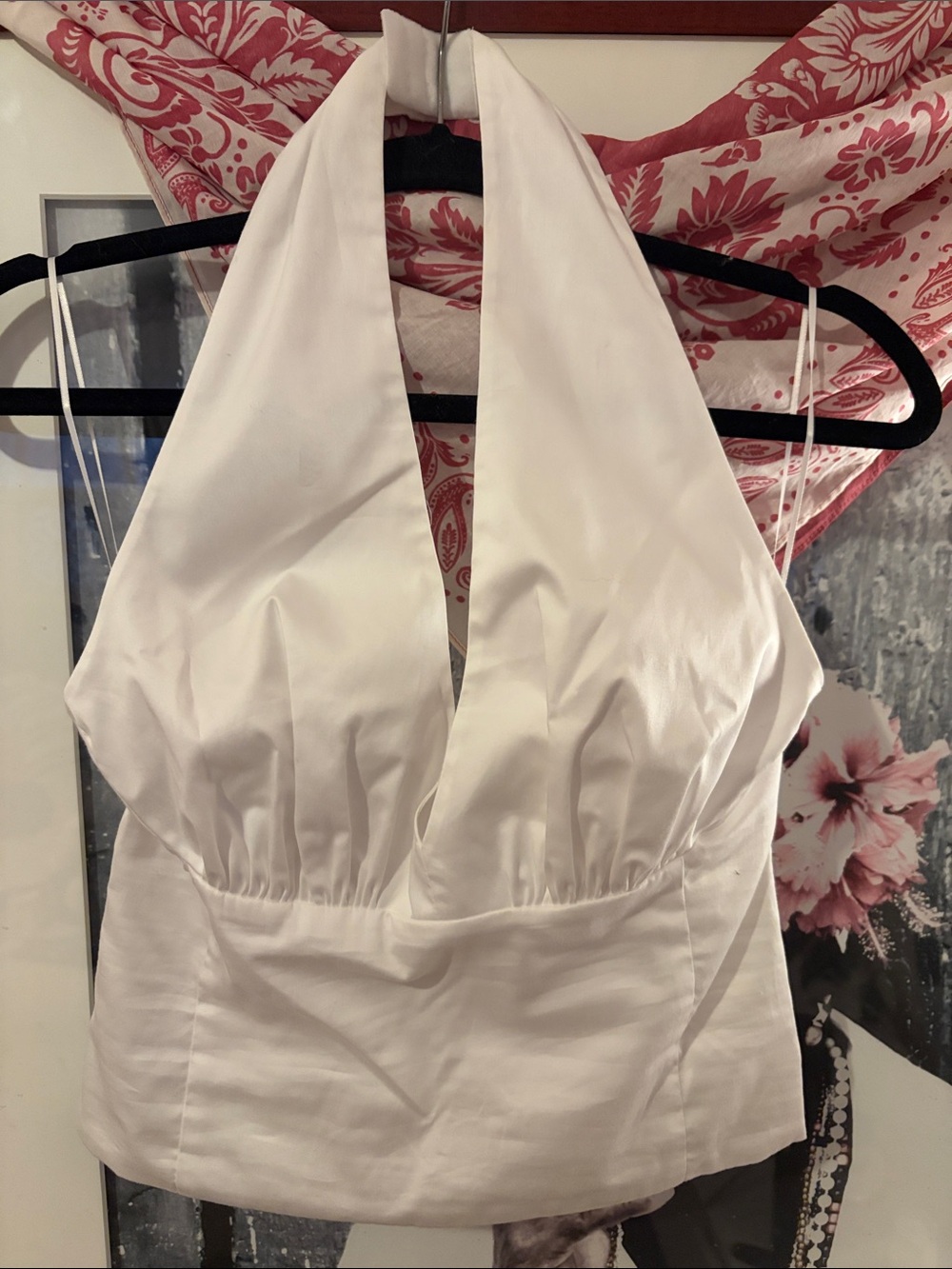 Guess White Strapless Halter Dress Top